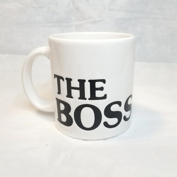 The Boss White Mug with Black Text - Picture 2 of 2